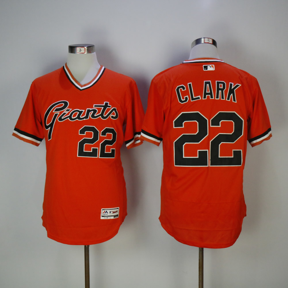 Men San Francisco Giants #22 Clark Orange Elite MLB Jerseys